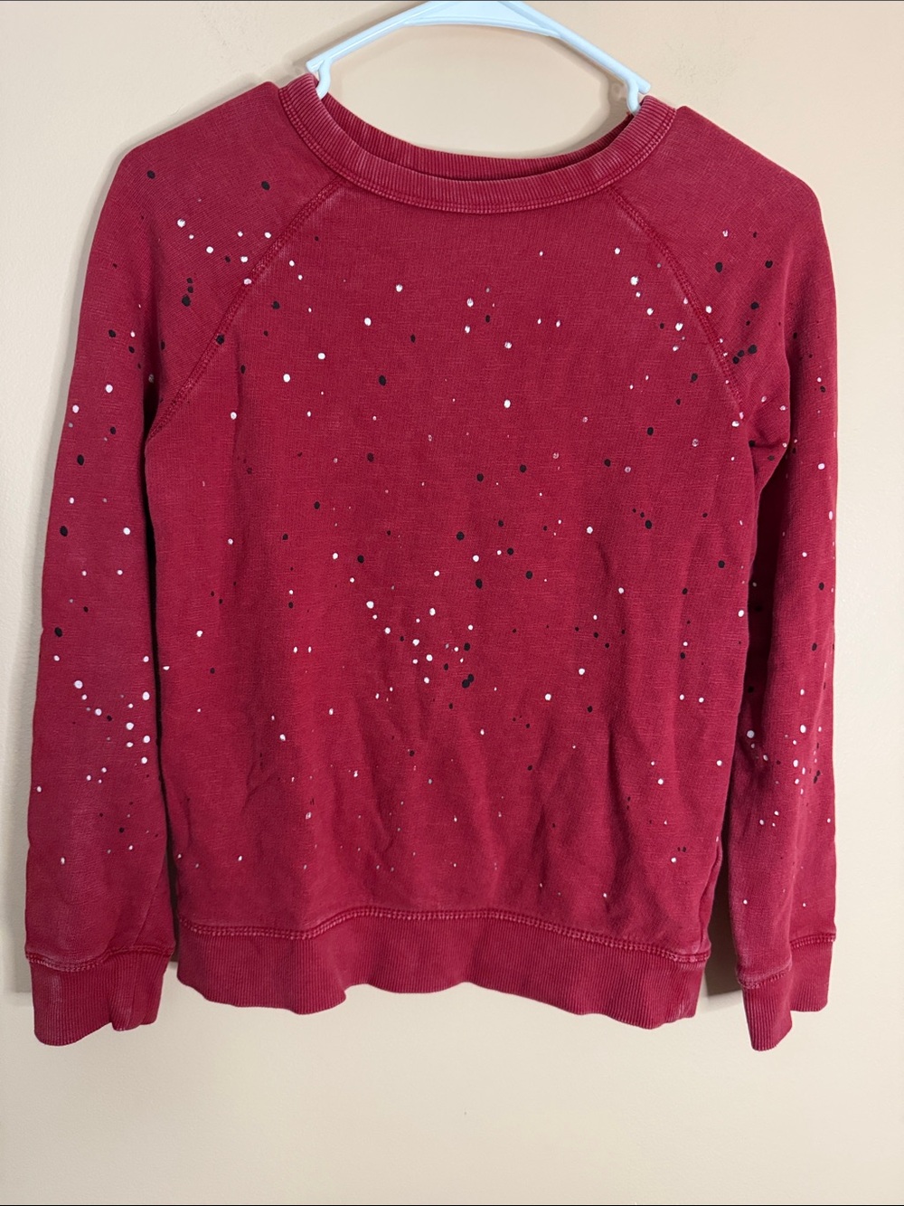 Gymboree Maroon Paint-Splatter Crewneck Sweater